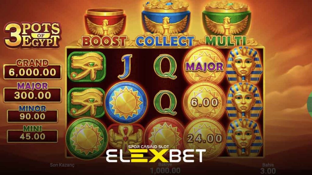 Elexbet 3 Pots of Egypt oyunu